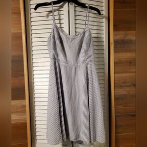 Old Navy Blue & White Stripe Cotton Dress Sz L